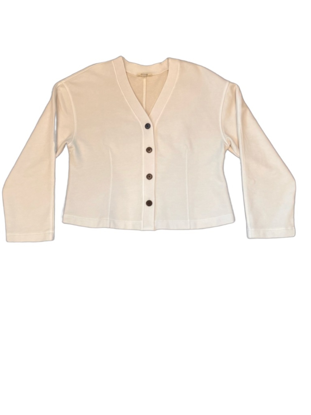 Women’s Madewell Fleece Jacket, Button Down, Cream, Size XL